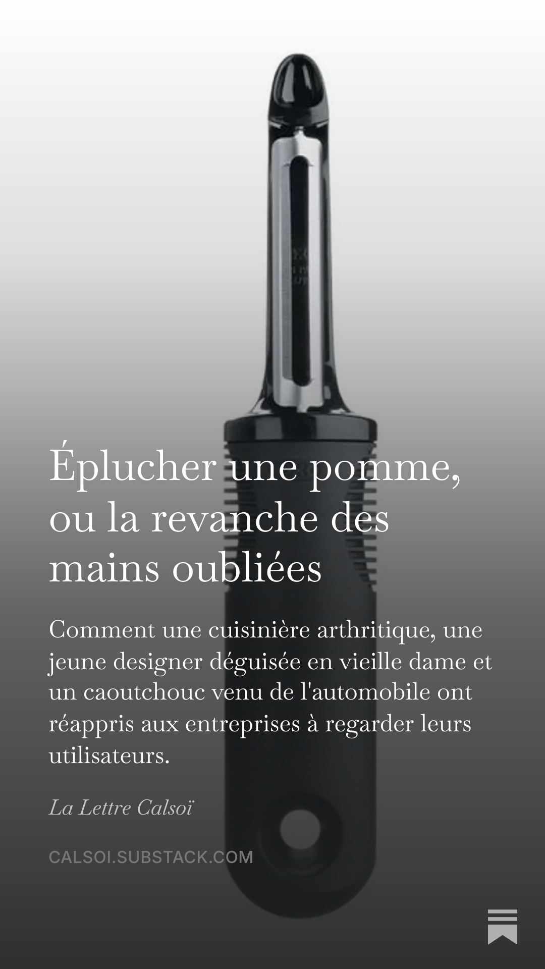 Éplucher une pomme, ou la revanche des mains oubliées